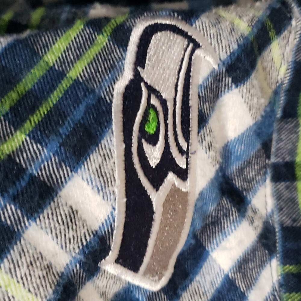 NFL SEATTLE SEAHAWKS Flannel Sleepshirt Sz 3X - Picture 2 of 8